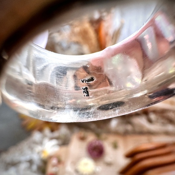 925 Sterling Silver & Bronze Hammered Spinner Ring - Picture 12 of 13